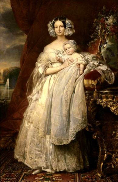 Portrait of Helena of Mecklemburg-Schwerin, Duchess of Orleans with her son the Count of Paris